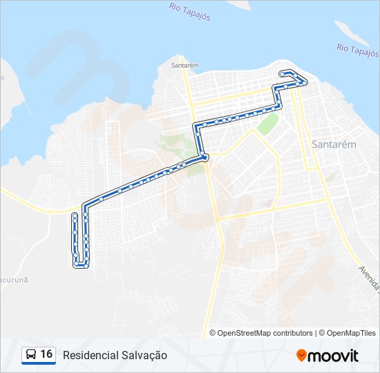 Mapa de 16 de autobús