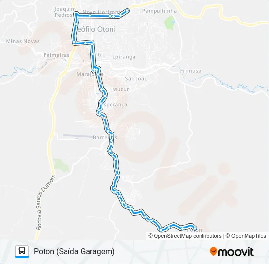 121 POTON Bus Line Map