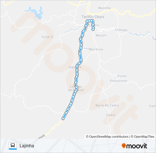 Mapa da linha 115 LAJINHA de ônibus