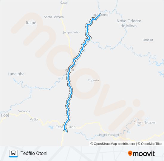 Mapa da linha 117 RIO PRETINHO de ônibus