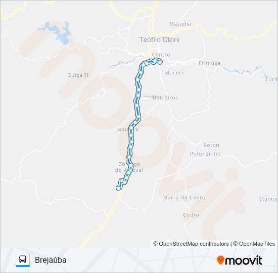 Mapa da linha 115.2 BREJAÚBA de ônibus