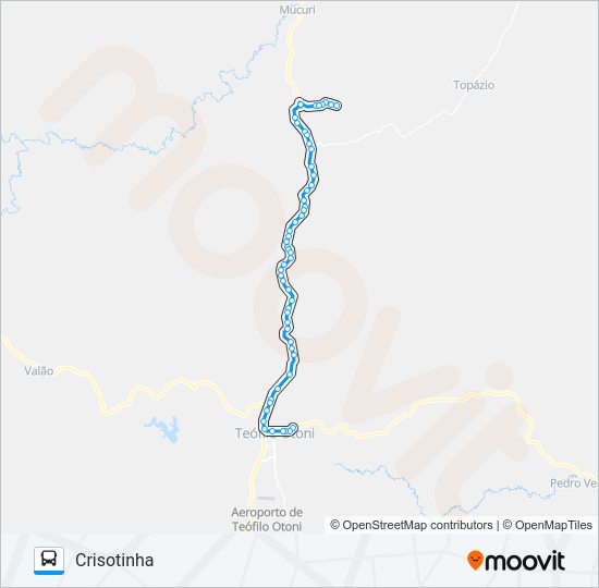 Mapa da linha 151 CRISOTINHA de ônibus
