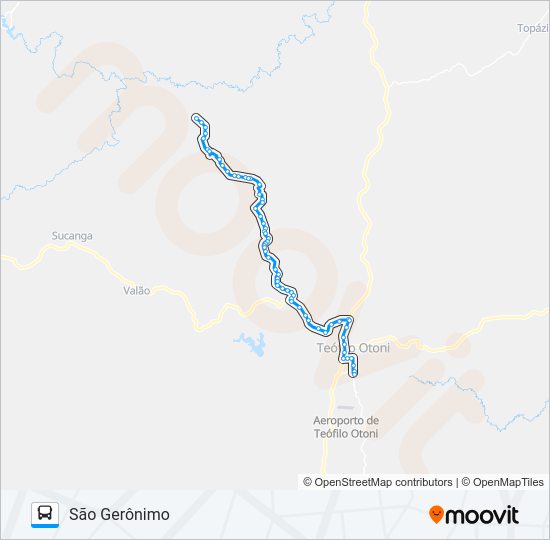 Mapa da linha 114 SÃO GERÔNIMO de ônibus
