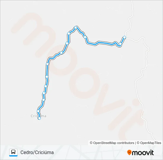 116.4 CEDRO/CRICIÚMA Bus Line Map