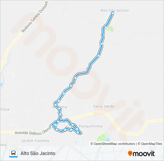 122 ALTO SÃO JACINTO Bus Line Map