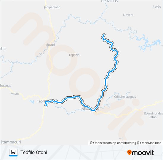 Mapa da linha 123 ARIRANHA VIA VOLTA BALA de ônibus
