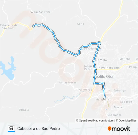 133.2 CABECEIRA DE SÃO PEDRO Bus Line Map