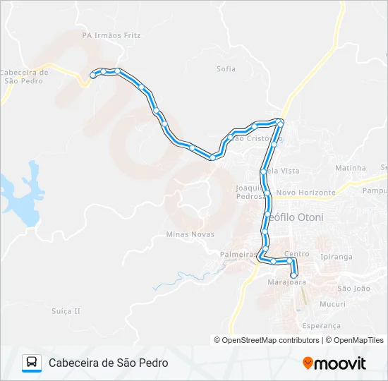 133.2 CABECEIRA DE SÃO PEDRO Bus Line Map