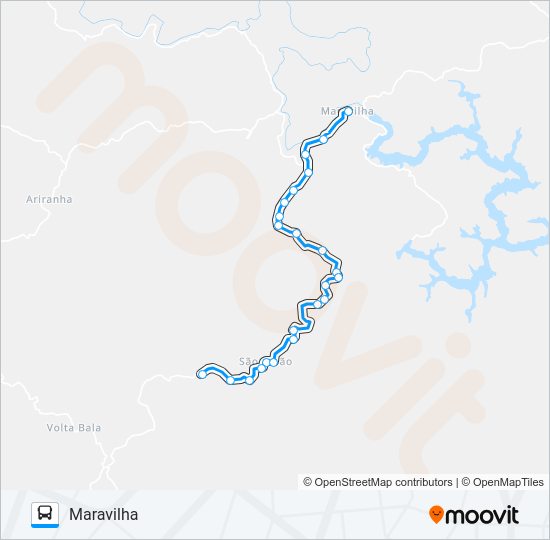 Mapa da linha 141 CIRCULAR MARAVILHA/SÃO JULIÃO de ônibus