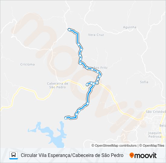 Mapa da linha 145 CIRCULAR VILA ESPERANÇA/CABECEIRA DE SÃO PEDRO de ônibus