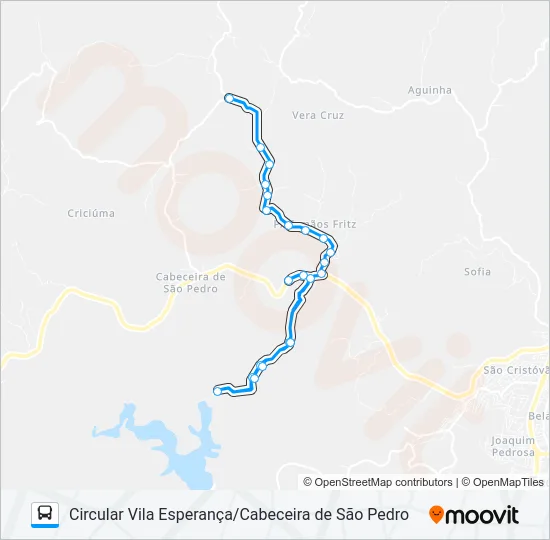 145 CIRCULAR VILA ESPERANÇA/CABECEIRA DE SÃO PEDRO Bus Line Map