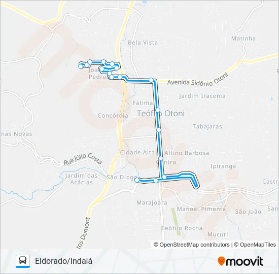 22 ELDORADO/INDAIÁ Bus Line Map