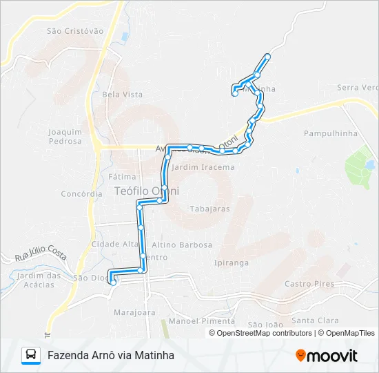09 FAZENDA ARNÔ VIA MATINHA Bus Line Map
