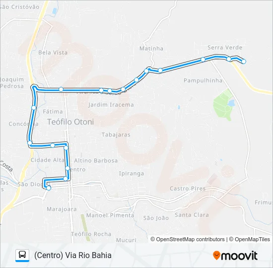25 SÃO JACINTO VIA RIO-BAHIA Bus Line Map