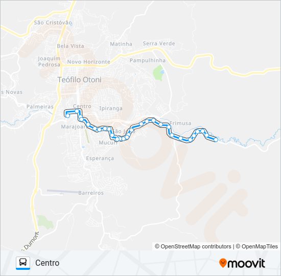 Mapa da linha TURMA 37 de ônibus