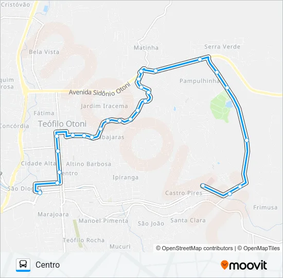 SÃO JACINTO - FLORESTA Bus Line Map