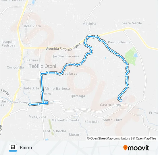 SÃO JACINTO - FLORESTA Bus Line Map