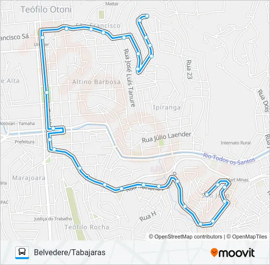 BELVEDERE/TABAJARAS Bus Line Map