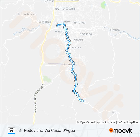 05 TAQUARA VIA CAIXA D'ÁGUA bus Line Map