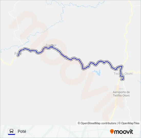 3055 TEÓFILO OTONI/POTÉ Bus Line Map