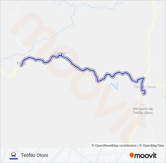 3055 TEÓFILO OTONI/POTÉ Bus Line Map