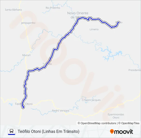 3088 TEÓFILO OTONI/PAVÃO Bus Line Map