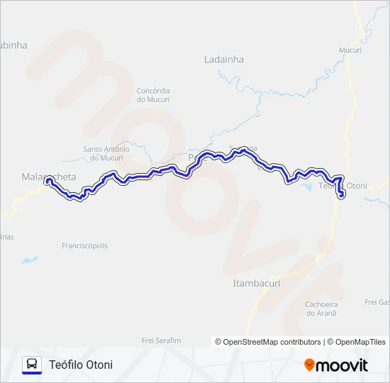 3998 TEÓFILO OTONI/MALACACHETA Bus Line Map