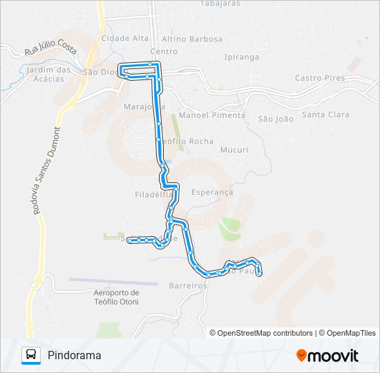 08 PINDORAMA bus Line Map