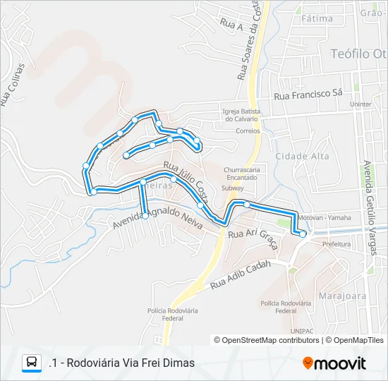 15 PALMEIRAS Bus Line Map