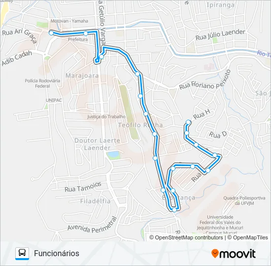 14 FUNCIONÁRIOS Bus Line Map