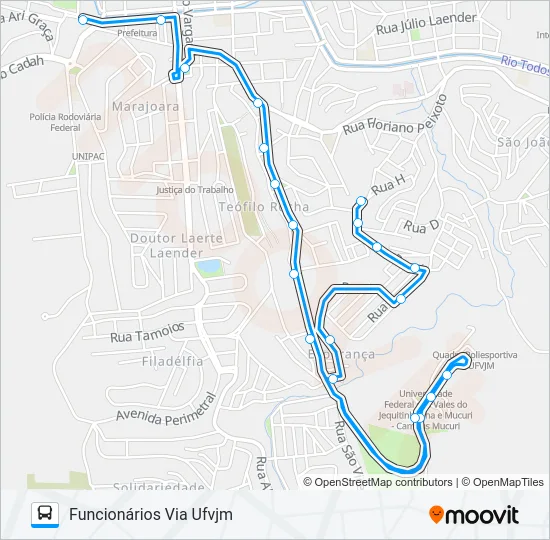 14 FUNCIONÁRIOS Bus Line Map