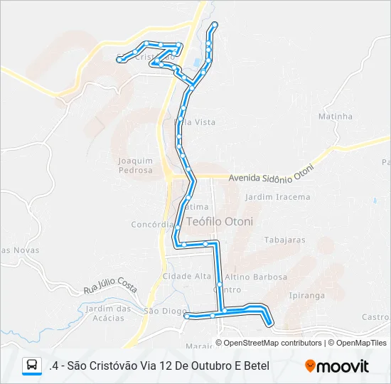 17 SÃO CRISTÓVÃO Bus Line Map