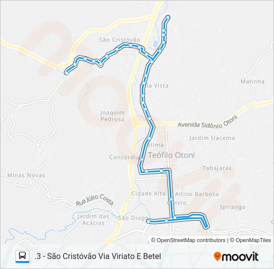 17 SÃO CRISTÓVÃO Bus Line Map
