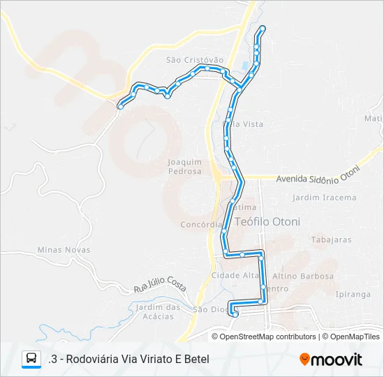 17 SÃO CRISTÓVÃO Bus Line Map