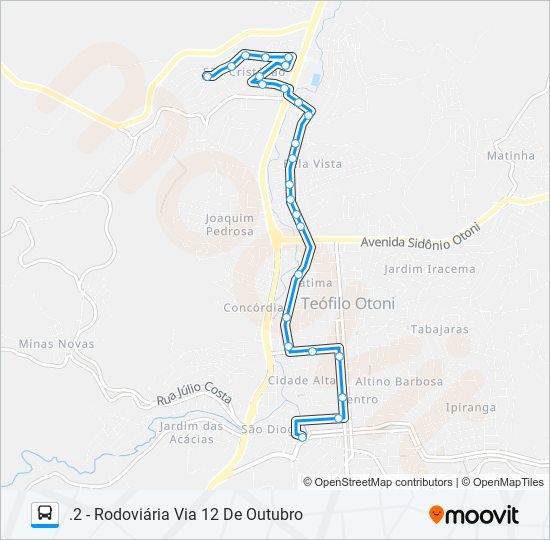 Mapa de 17 SÃO CRISTÓVÃO de autobús