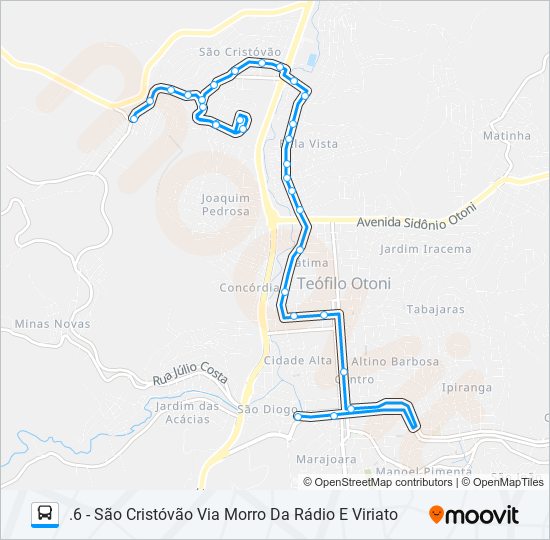 Mapa de 17 SÃO CRISTÓVÃO de autobús