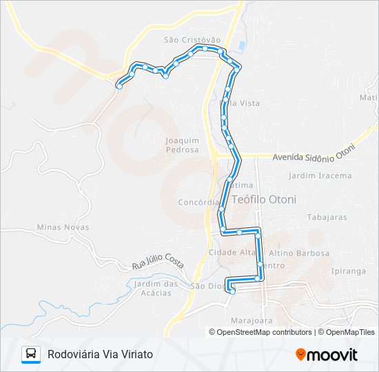 Mapa de 17 SÃO CRISTÓVÃO de autobús