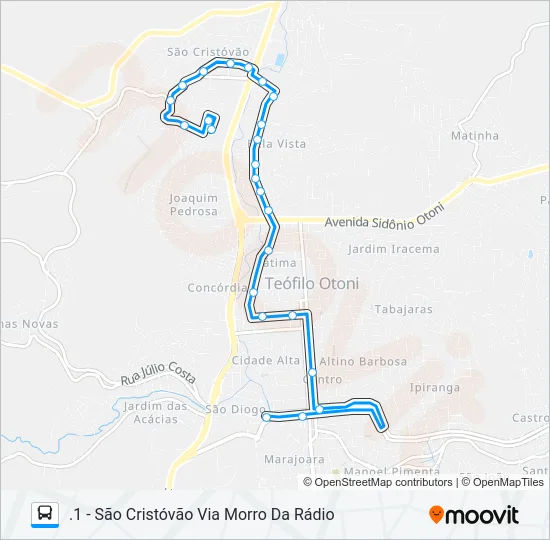 17 SÃO CRISTÓVÃO Bus Line Map