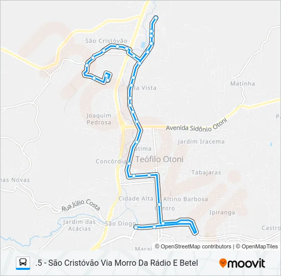 17 SÃO CRISTÓVÃO Bus Line Map