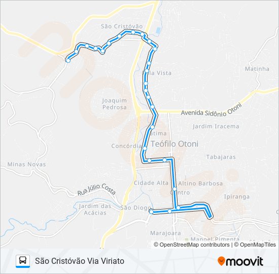 Rota da linha 17 são cristóvão: horários, paradas e mapas - São ...