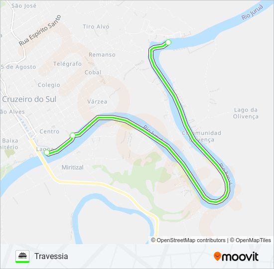 Mapa da linha 8 de barca