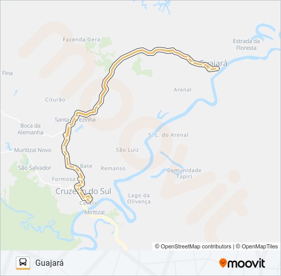 Mapa de 226 GUAJARÁ de autobús