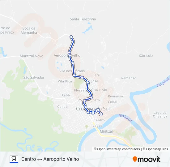 011 CENTRO - AEROPORTO VELHO Bus Line Map