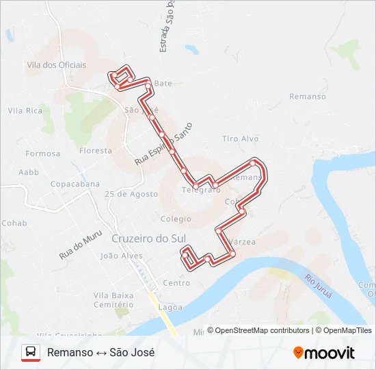 004 REMANSO - SÃO JOSÉ Bus Line Map
