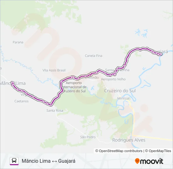 4748 MÂNCIO LIMA - GUAJARÁ Bus Line Map