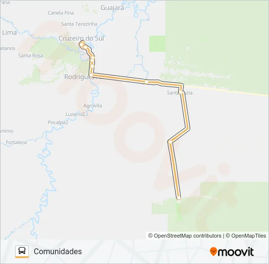 201 COMUNIDADES Bus Line Map