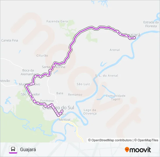 4638 CRUZEIRO DO SUL - GUAJARÁ Bus Line Map