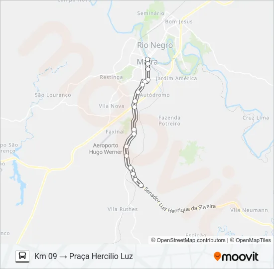 202 KM 09 Bus Line Map