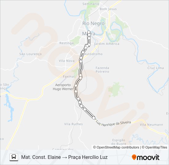 Mapa da linha 202 KM 09 de ônibus