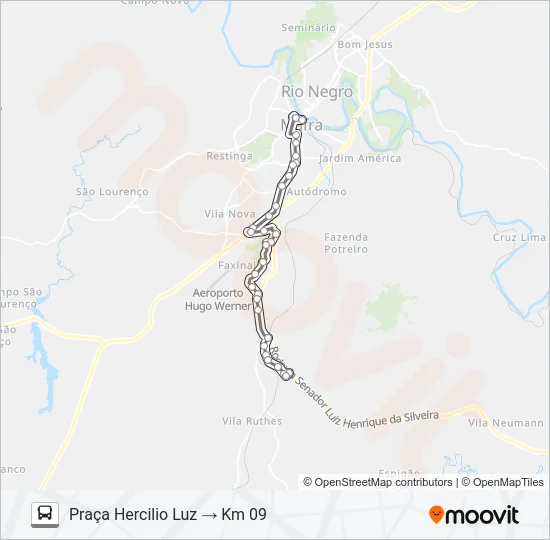 202 KM 09 Bus Line Map